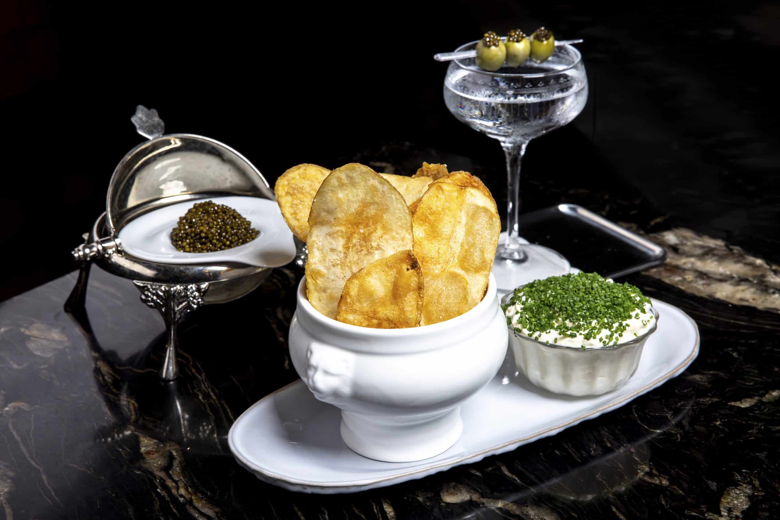 Onion Dip and Caviar Martini